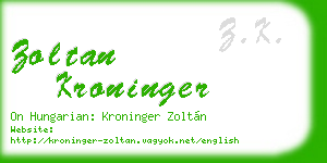 zoltan kroninger business card
