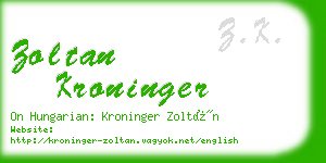 zoltan kroninger business card
